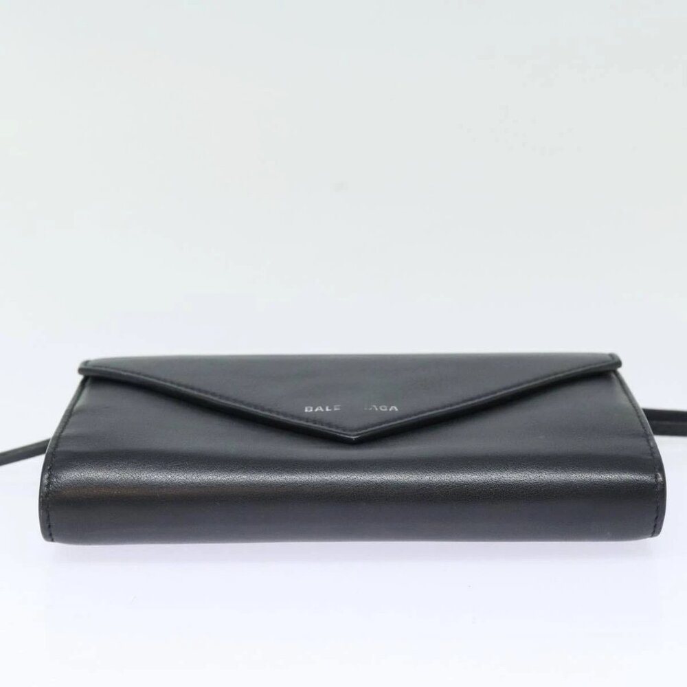 BALENCIAGA Paper Manny Long Wallet Leather Black Silver - Picture 6 of 15
